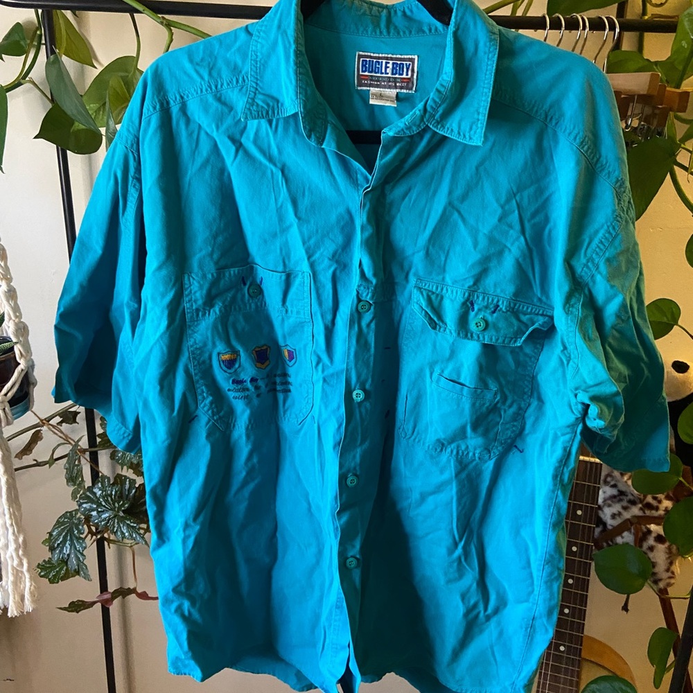 Bugle Boy Teal Button-Up Shirt
